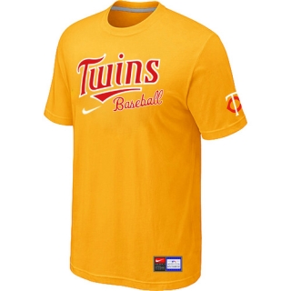 Minnesota Twins Yellow Nike Short Sleeve Practice T-Shirt