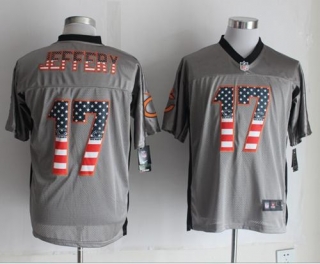 Nike Bears -17 Alshon Jeffery Grey Men's Stitched NFL Elite USA Flag Fashion Jersey