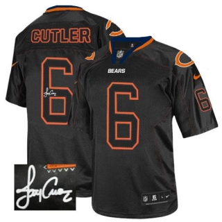 Nike Bears -6 Jay Cutler Lights Out Black Men's Stitched NFL Elite Autographed Jersey