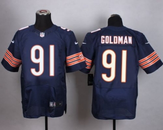 Nike Bears -91 Eddie Goldman Navy Blue Team Color Men's Stitched NFL Elite Jersey