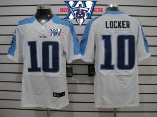 Nike Tennessee Titans #10 Jake Locker White With 15th Season Patch Men's Stitched NFL Elite Jersey