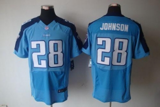 Nike Tennessee Titans #28 Chris Johnson Light Blue Team Color Men's Stitched NFL Elite Jersey