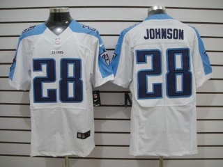 Nike Tennessee Titans #28 Chris Johnson White Men's Stitched NFL Elite Jersey