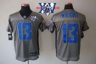 Nike Tennessee Titans #13 Kendall Wright Grey Shadow With 15th Season Patch Men's Stitched NFL Elite