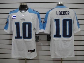 Nike Tennessee Titans #10 Jake Locker White With C Patch Men's Stitched NFL Elite Jersey