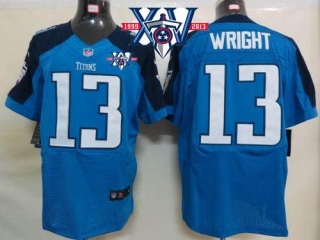Nike Tennessee Titans #13 Kendall Wright Light Blue Team Color With 15th Season Patch Men's Stitched