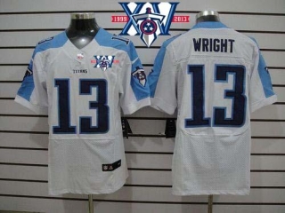Nike Tennessee Titans #13 Kendall Wright White With 15th Season Patch Men's Stitched NFL Elite Jerse