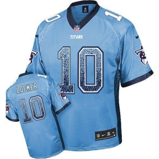 Nike Tennessee Titans #10 Jake Locker Light Blue Team Color Men's Stitched NFL Elite Drift Fashion J