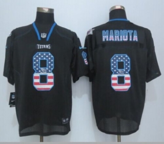 Nike Tennessee Titans #8 Marcus Mariota Black Men's Stitched NFL Elite USA Flag Fashion Jersey