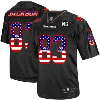 NikeTampa Bay Buccaneers #83 Vincent Jackson Black With MG Patch Men‘s Stitched NFL Elite USA Flag F