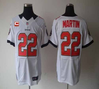 NikeTampa Bay Buccaneers #22 Doug Martin White With C Patch Men‘s Stitched NFL Elite Jersey