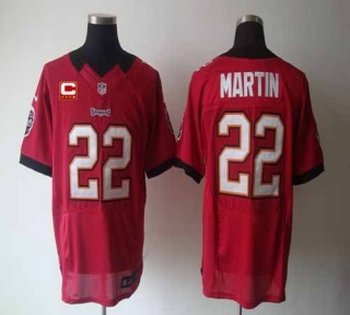 NikeTampa Bay Buccaneers #22 Doug Martin Red Team Color With C Patch Men‘s Stitched NFL Elite Jersey