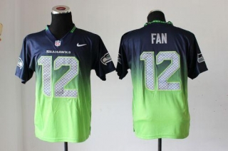Nike Seattle Seahawks #12 Fan Steel Blue Green Men‘s Stitched NFL Elite Fadeaway Fashion Jersey