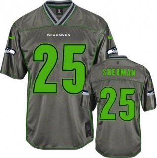 Nike Seattle Seahawks #25 Richard Sherman Grey Men‘s Stitched NFL Elite Vapor Jersey