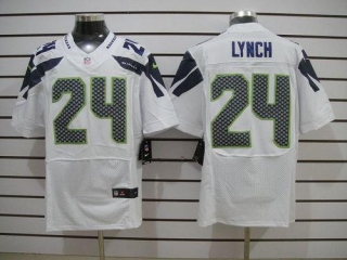 Nike Seattle Seahawks #24 Marshawn Lynch White Men‘s Stitched NFL Elite Jersey