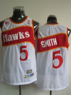 Atlanta Hawks -5 Josh Smith White Stitched Throwback NBA Jersey