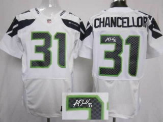 Nike NFL Seattle Seahawks #31 Kam Chancellor White Elite Autographed Jersey