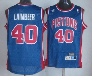 Detroit Pistons -40 Bill Laimbeer Blue Throwback Stitched NBA Jersey