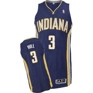 Revolution 30 Indiana Pacers -3 George Hill Navy Blue Road Stitched NBA Jersey