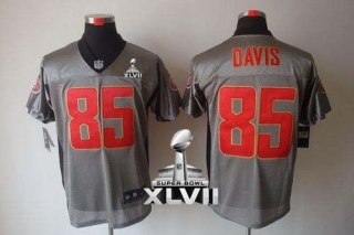 Nike San Francisco 49ers -85 Vernon Davis Grey Shadow Super Bowl XLVII Mens Stitched NFL Elite Jerse