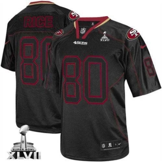 Nike San Francisco 49ers -80 Jerry Rice Lights Out Black Super Bowl XLVII Mens Stitched NFL Elite Je