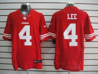 Nike San Francisco 49ers -4 Andy Lee Red Team Color Mens Embroidered NFL Elite Jersey