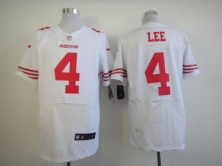 Nike San Francisco 49ers -4 Andy Lee White Mens Stitched NFL Elite Jersey