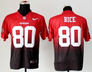 Nike San Francisco 49ers -80 Jerry Rice Red Black Mens Stitched NFL Elite Fadeaway Fashion Jersey