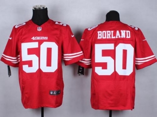 Nike San Francisco 49ers -50 Chris Borland Red Team Color Mens Stitched NFL Elite Jersey
