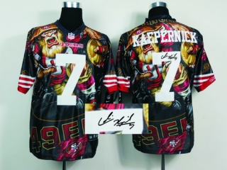 Nike NFL San Francisco 49ers -7 Colin Kaepernick Team Color Elite Fanatical Version Autographed Jers
