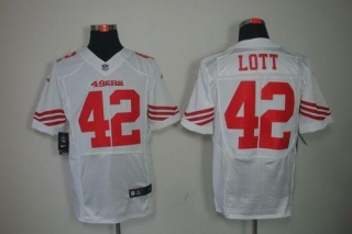 Nike San Francisco 49ers #42 Ronnie Lott White Men‘s Stitched NFL Elite Jersey
