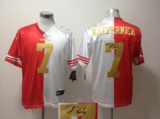 Nike NFL San Francisco 49ers #7 Colin Kaepernick Elite Red White Two Tone gold no Men‘s Stitched Aut