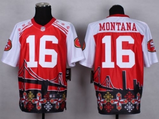 Nike San Francisco 49ers #16 Joe Montana Red Men‘s Stitched NFL Elite Noble Fashion Jersey