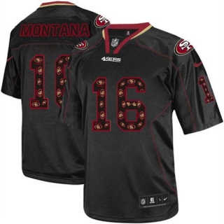 Nike San Francisco 49ers #16 Joe Montana New Lights Out Black Men‘s Stitched NFL Elite Jersey
