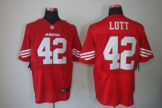 Nike San Francisco 49ers #42 Ronnie Lott Red Team Color Men's Stitched NFL Elite Jersey