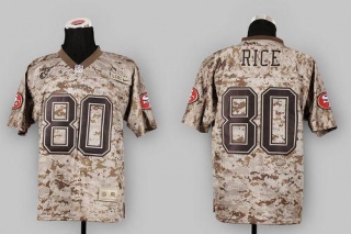 Nike San Francisco 49ers #80 Jerry Rice Camo USMC Men‘s Stitched NFL Elite Jersey
