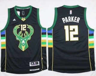 Milwaukee Bucks -12 Jabari Parker Black Alternate Stitched NBA Jersey