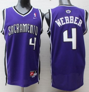 Nike Sacramento Kings -4 Chris Webber Purple Throwback Stitched NBA Jersey