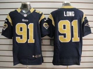 Nike St Louis Rams -91 Chris Long Navy Blue Team Color Men's Stitched NFL Elite Jersey
