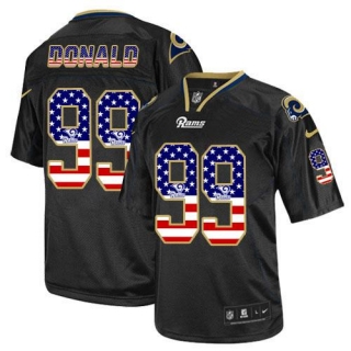 Nike St Louis Rams -99 Aaron Donald Black Men's Stitched NFL Elite USA Flag Fashion Jersey