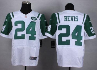 Nike New York Jets -24 Darrelle Revis White Men's Stitched NFL Elite Jersey