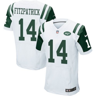Nike New York Jets -14 Ryan Fitzpatrick White Men's Stitched NFL Elite Jersey