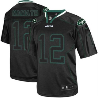 Nike New York Jets -12 Joe Namath Lights Out Black Men's Stitched NFL Elite Jersey