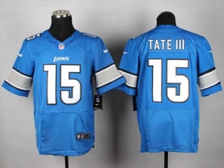 Nike Detroit Lions #15 Golden Tate III Blue Team Color Men's Stitched NFL Elite Jersey