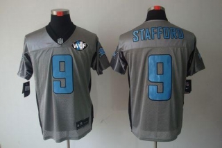 Nike Detroit Lions #9 Matthew Stafford Grey Shadow With WCF Patch Men's Stitched NFL Elite Jersey