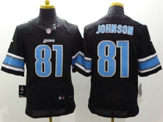 Nike Detroit Lions #81 Calvin Johnson Black Alternate Men's Stitched NFL Elite Jersey