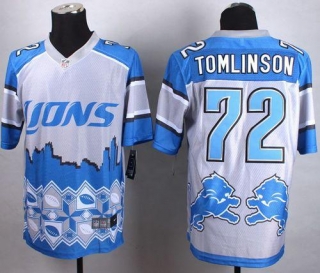 Nike Detroit Lions #72 Laken Tomlinson Blue Men's Stitched NFL Elite Noble Fashion Jersey