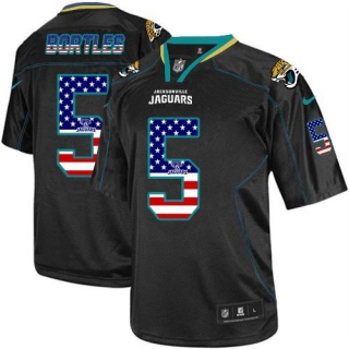 Nike Jacksonville Jaguars #5 Blake Bortles Black Men's Stitched NFL Elite USA Flag Fashion Jersey