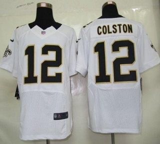 Nike New Orleans Saints #12 Marques Colston White Men's Stitched NFL Elite Jersey