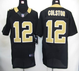 Nike New Orleans Saints #12 Marques Colston Black Team Color Men's Stitched NFL Elite Jersey